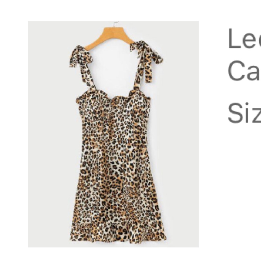 Leopard Print Ruffle Hem Cami Dress